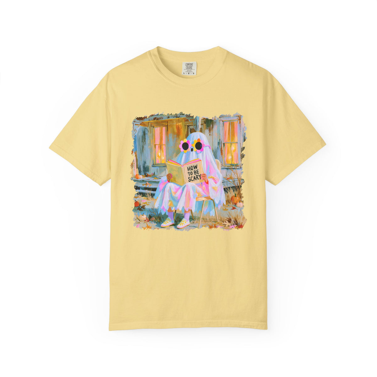 How to Be Scary Ghost Book T-Shirt Pastel Retro Spooky Halloween Graphic Tee