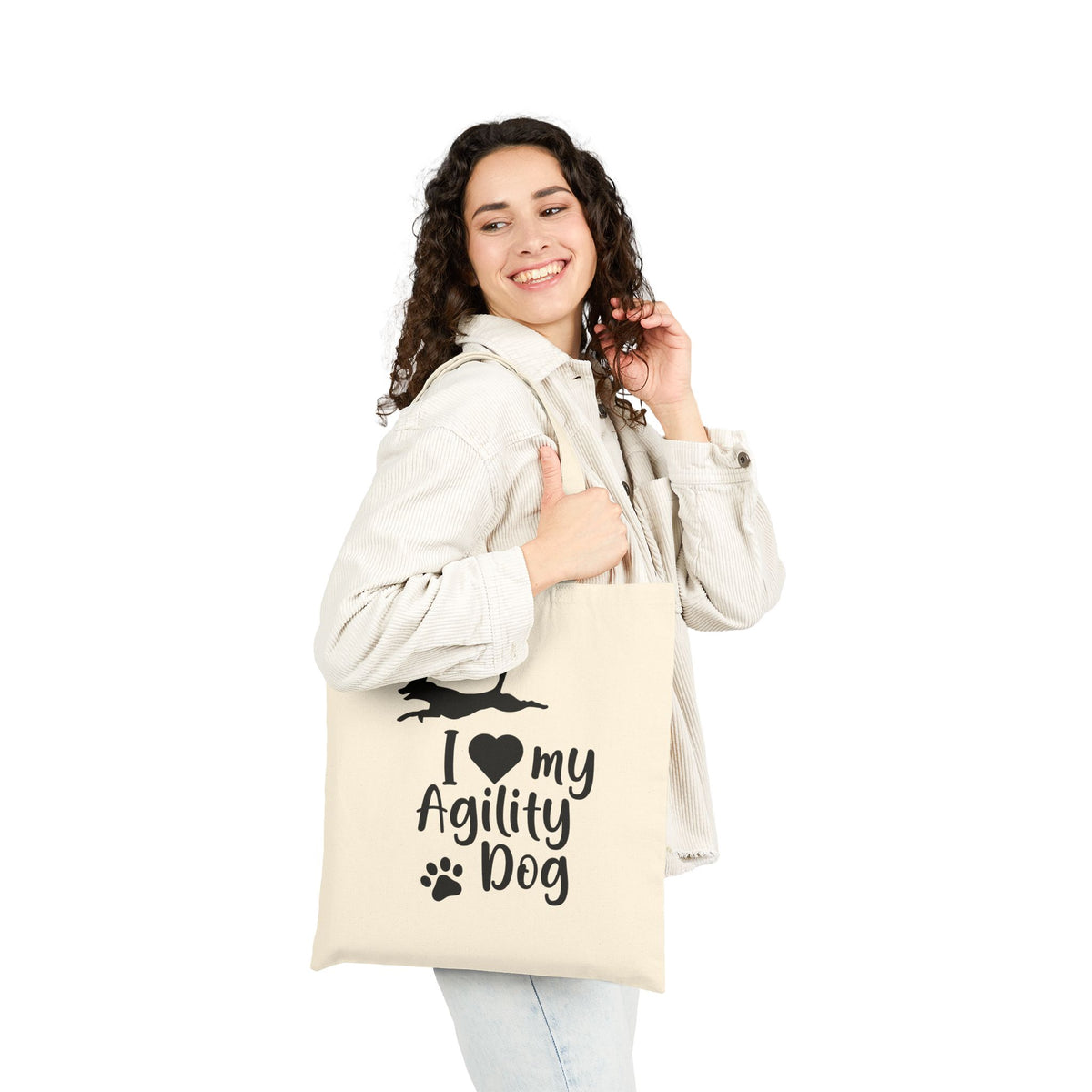 I Love My Agility Dog Canvas Tote Bag