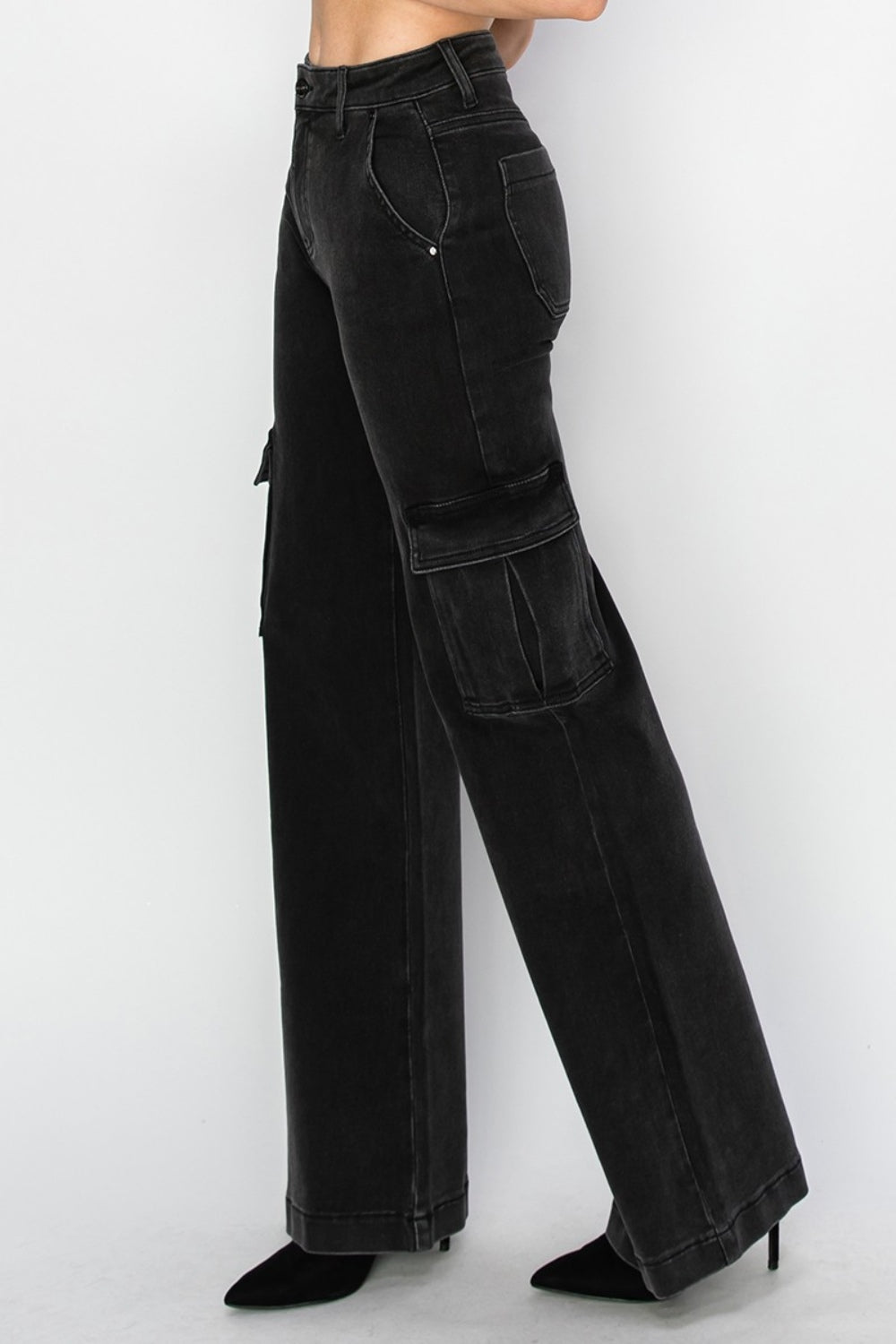 Risen Full Size High Rise Wide Leg Cargo Jeans - Sydney So Sweet