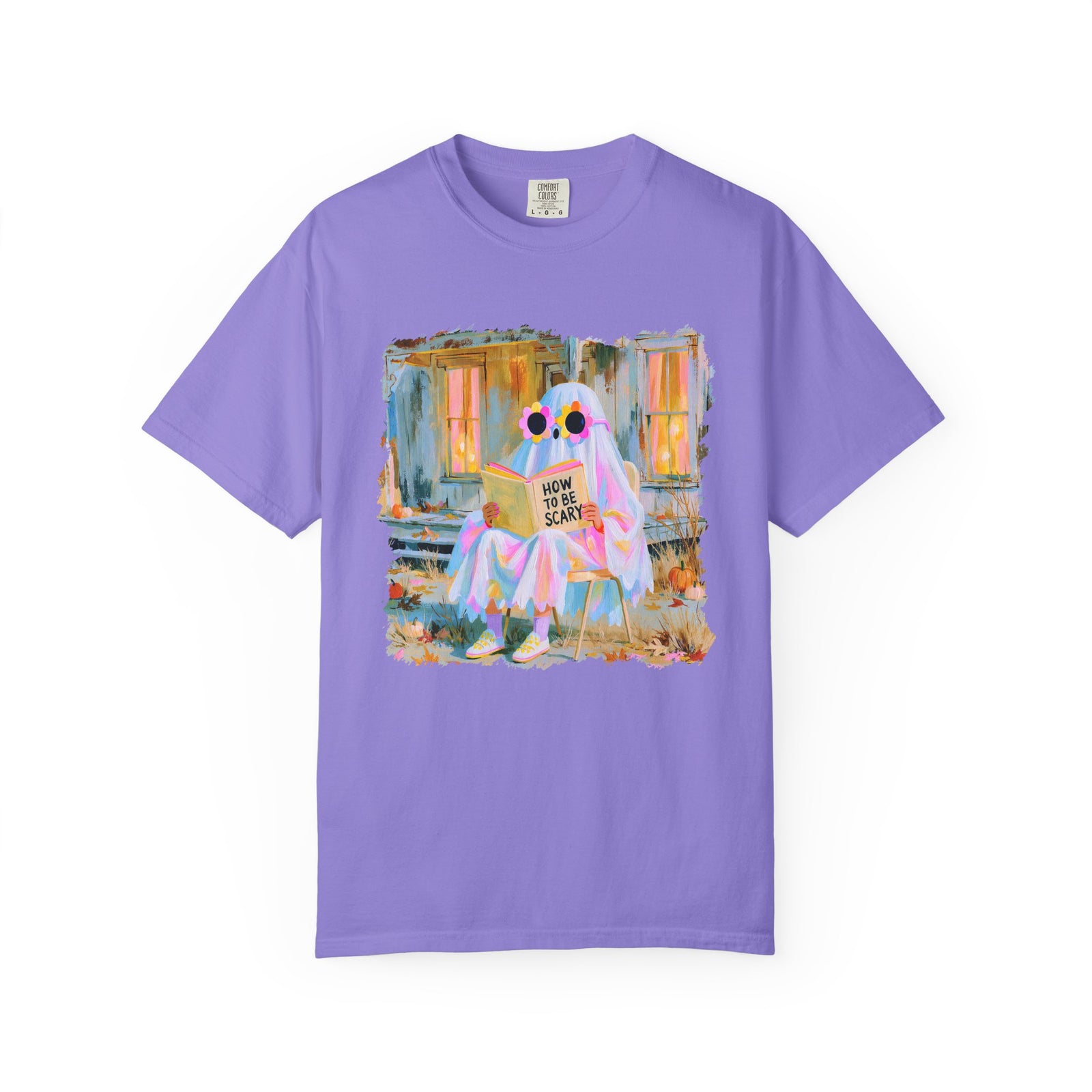 How to Be Scary Ghost Book T-Shirt Pastel Retro Spooky Halloween Graphic Tee