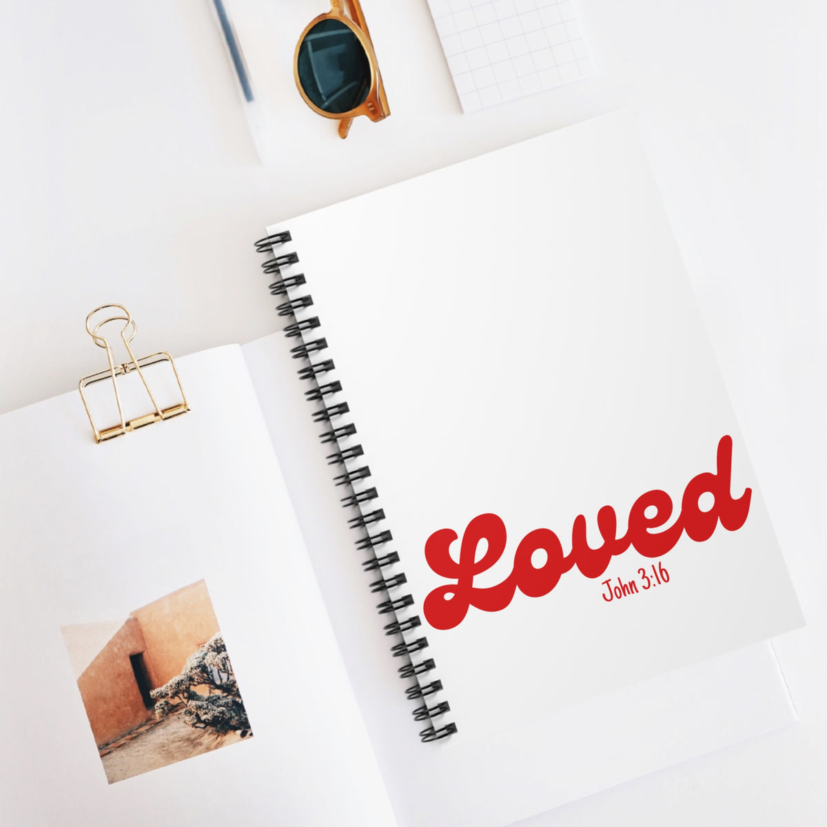 Loved John 3:16 Spiral Notebook Christian Inspirational Ruled Journal