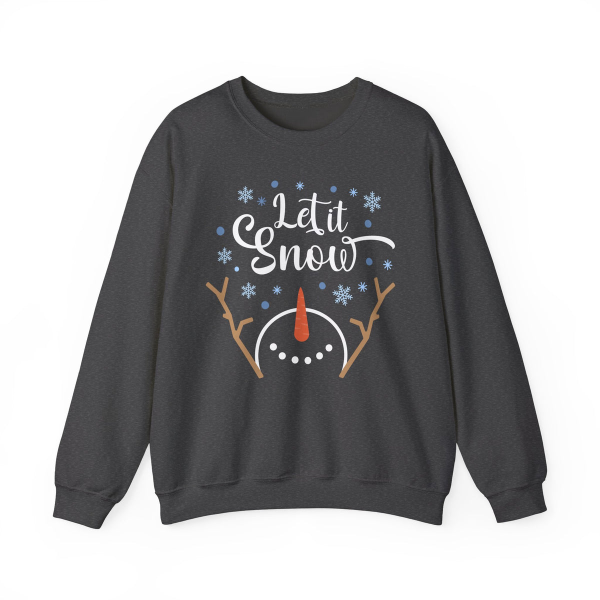 Let it Snow Happy Snowman Winter Crewneck Unisex Sweatshirt