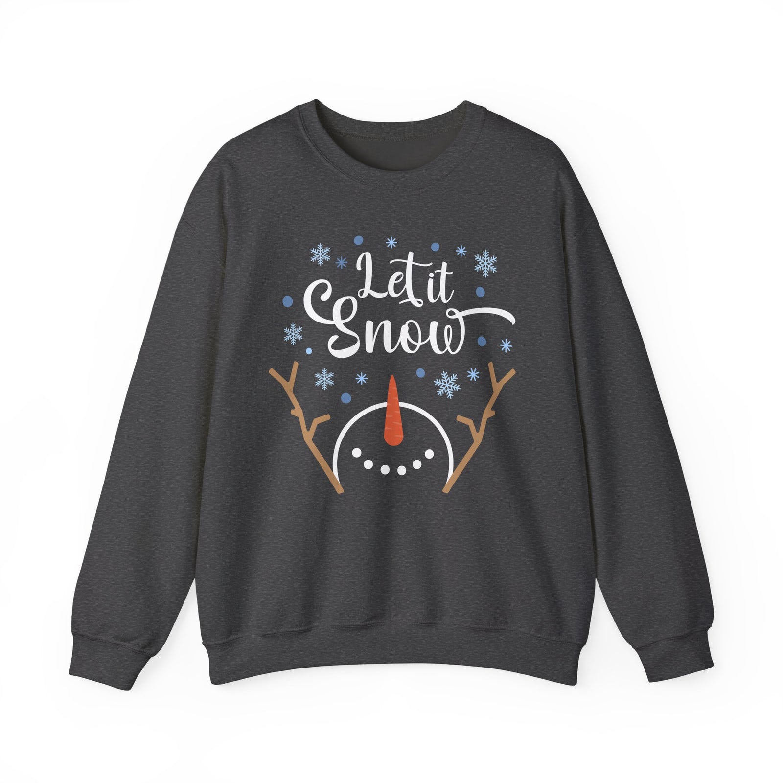 Let it Snow Happy Snowman Winter Crewneck Unisex Sweatshirt