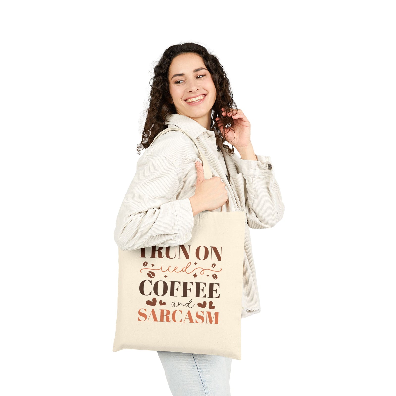 I Run on Coffee and Sarcasm Cotton Canvas Tote Bag
