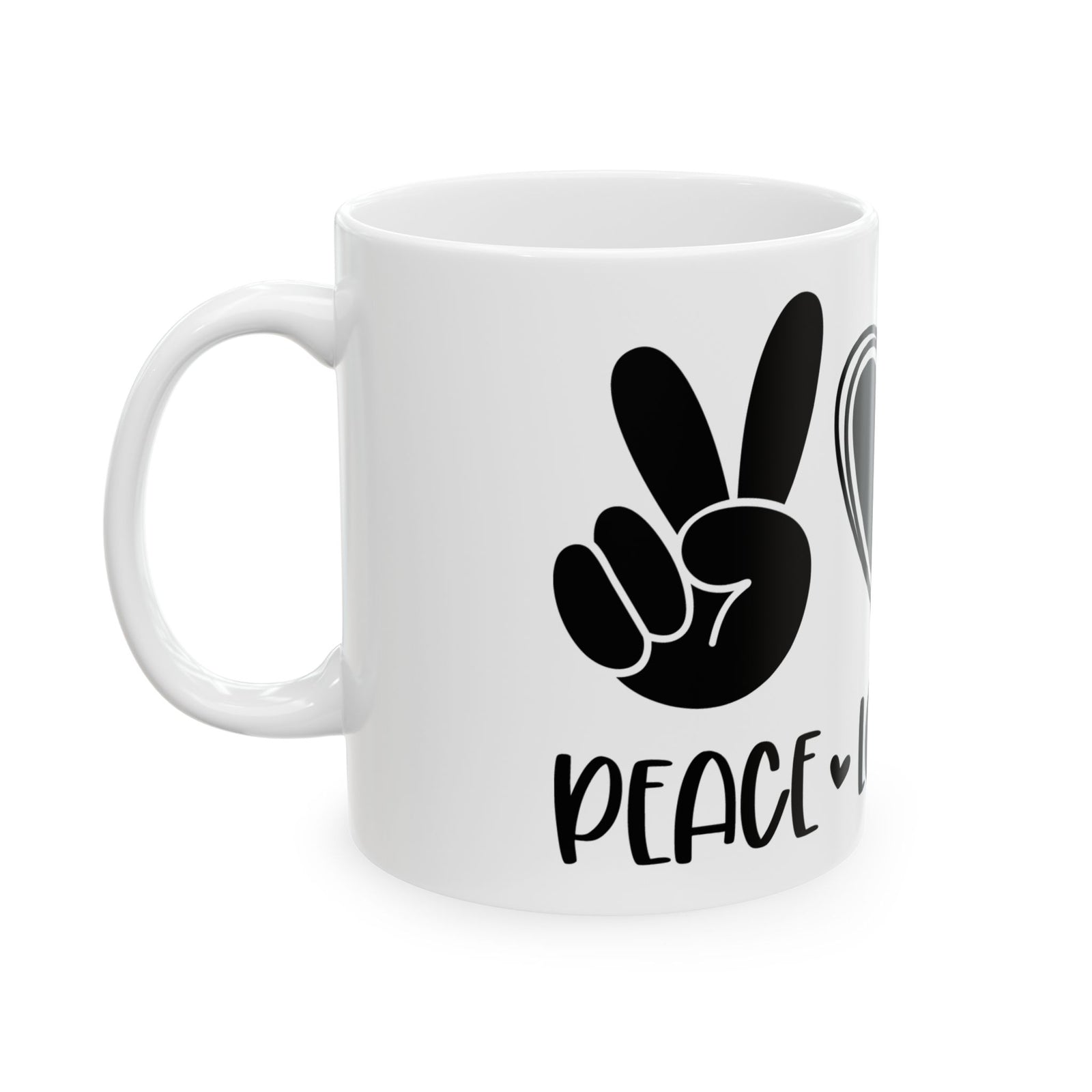 Peace Love Dogs Ceramic Mug Cute Ceramic Mug Coffee Cup (11oz & 15oz)