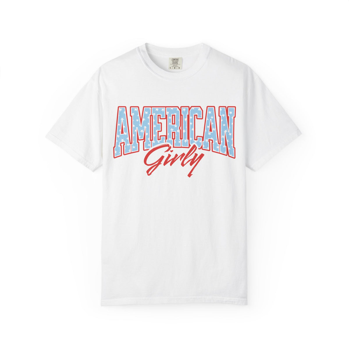 American Girly Varsity Letters T‑Shirt 4th of July Patriotic Tee