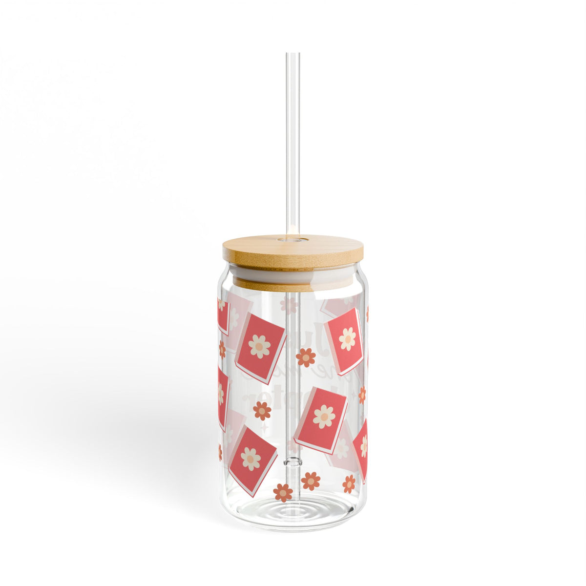 One More Chapter Tumbler Sipper Glass 16oz — Reusable Drink Jar with Lid & Straw