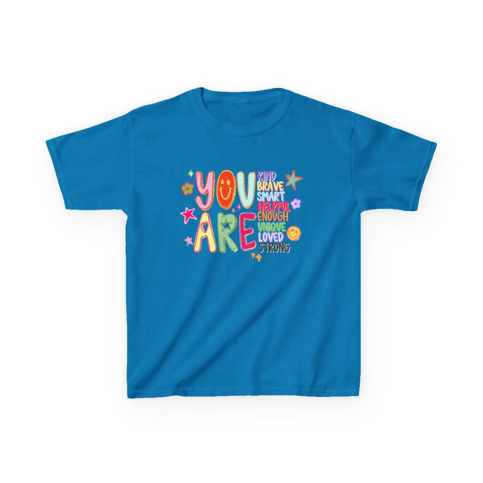 You are Enough Colorful Kids T-Shirt Youth Inspirational Graphic Tee