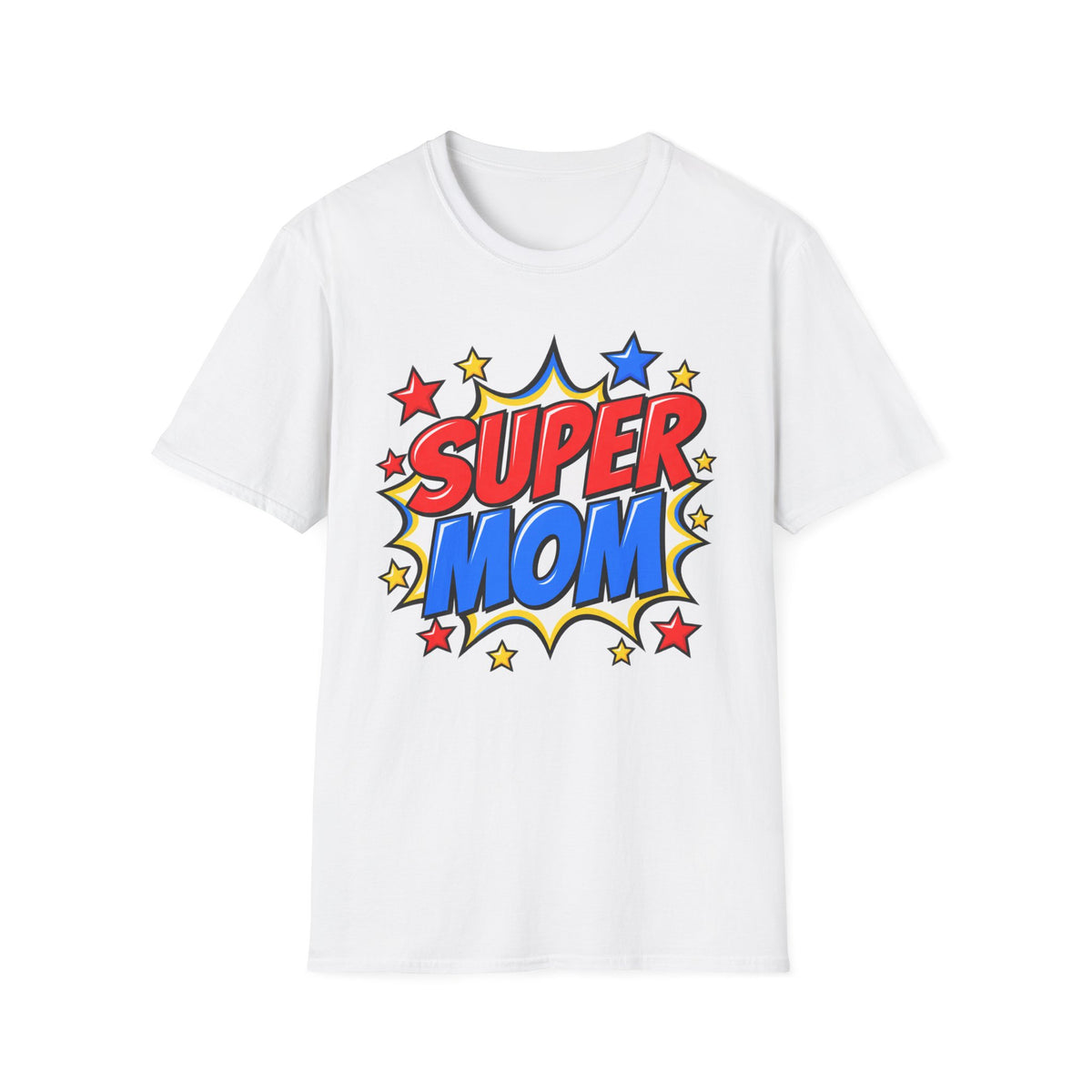 Super Mom Graphic T-Shirt Comic Book Style Mother's Day Tee