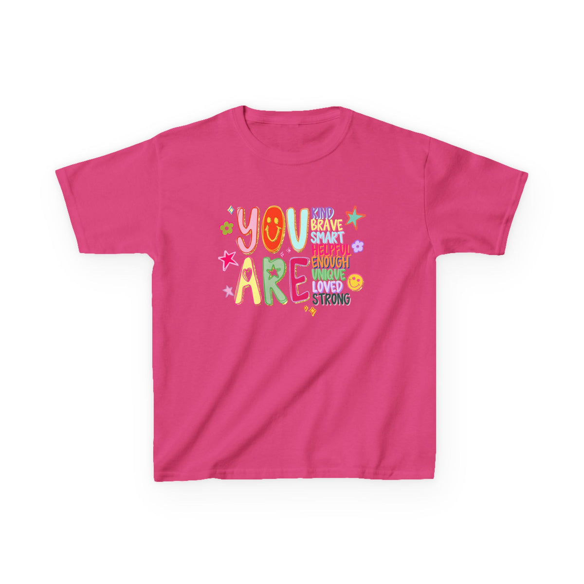 You are Enough Colorful Kids T-Shirt Youth Inspirational Graphic Tee