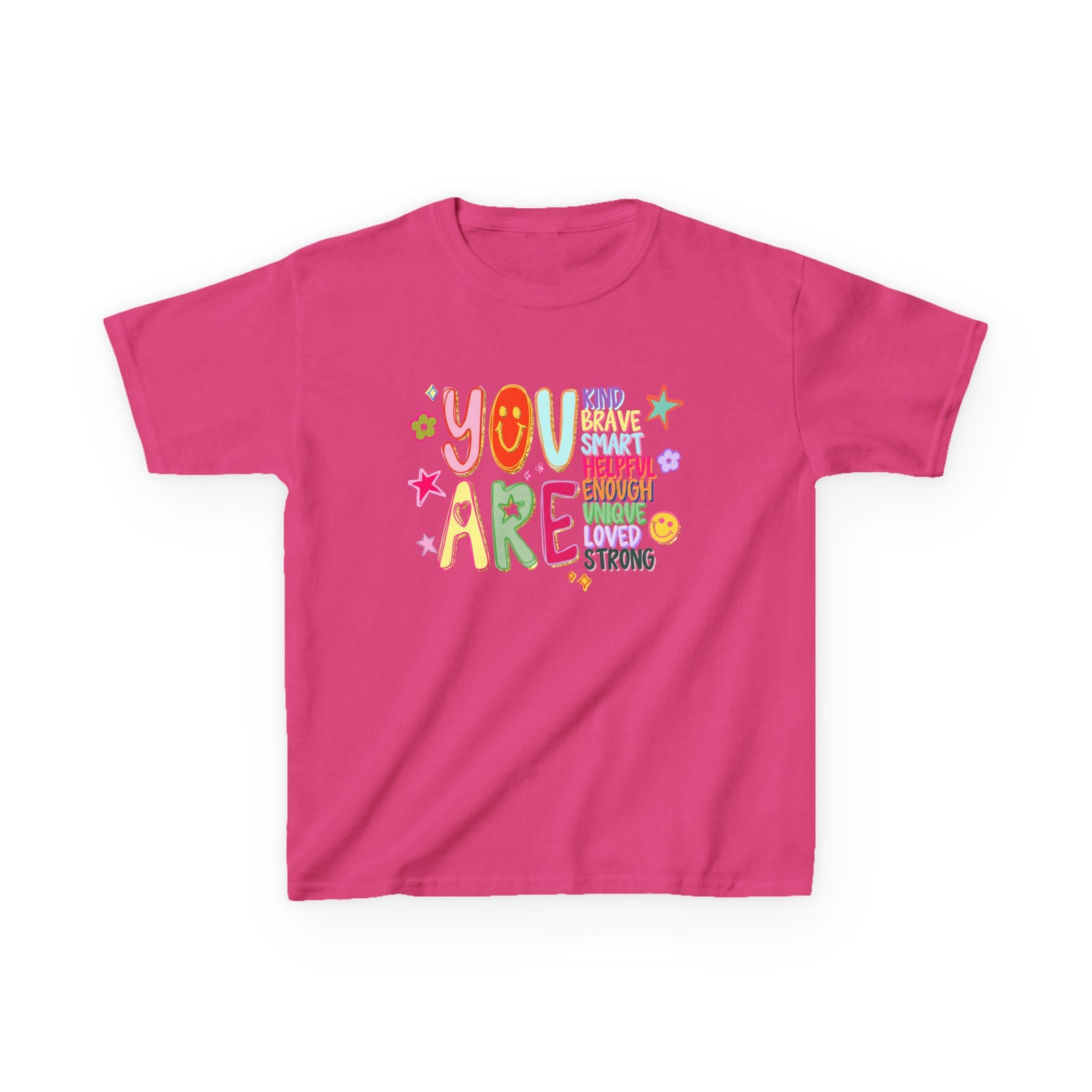 You are Enough Colorful Kids T-Shirt Youth Inspirational Graphic Tee