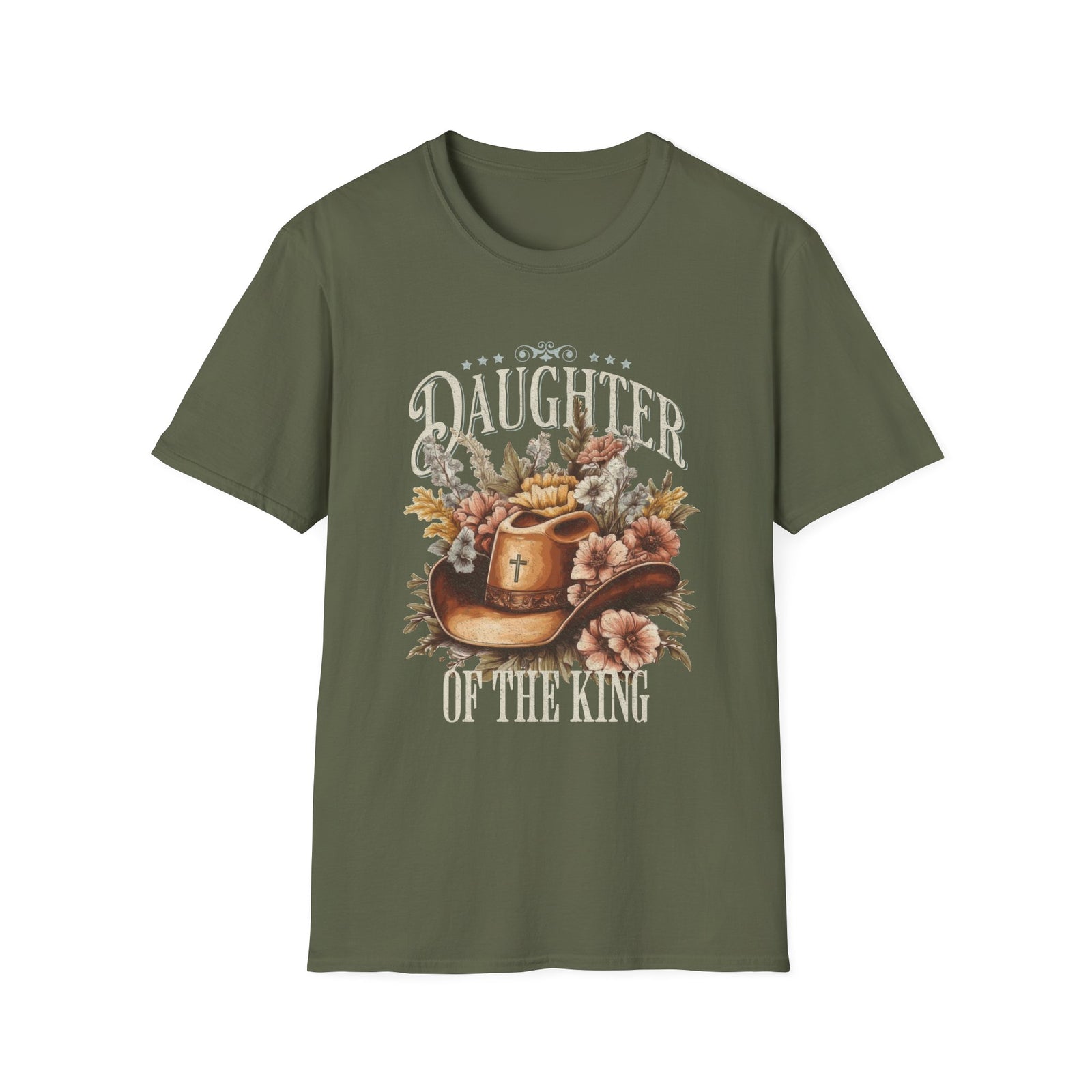 Daughter of the King T-Shirt Western Floral Christian Cowgirl Faith Tee