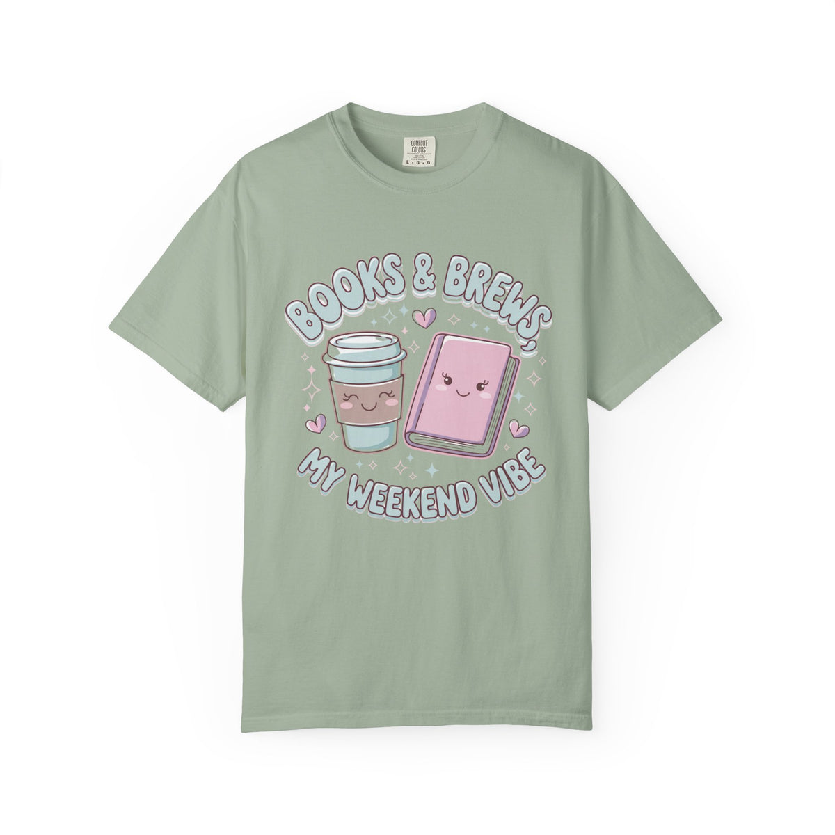 Books & Brews Weekend Vibe Graphic T-Shirt Unisex Book Lover Short Sleeve Tee