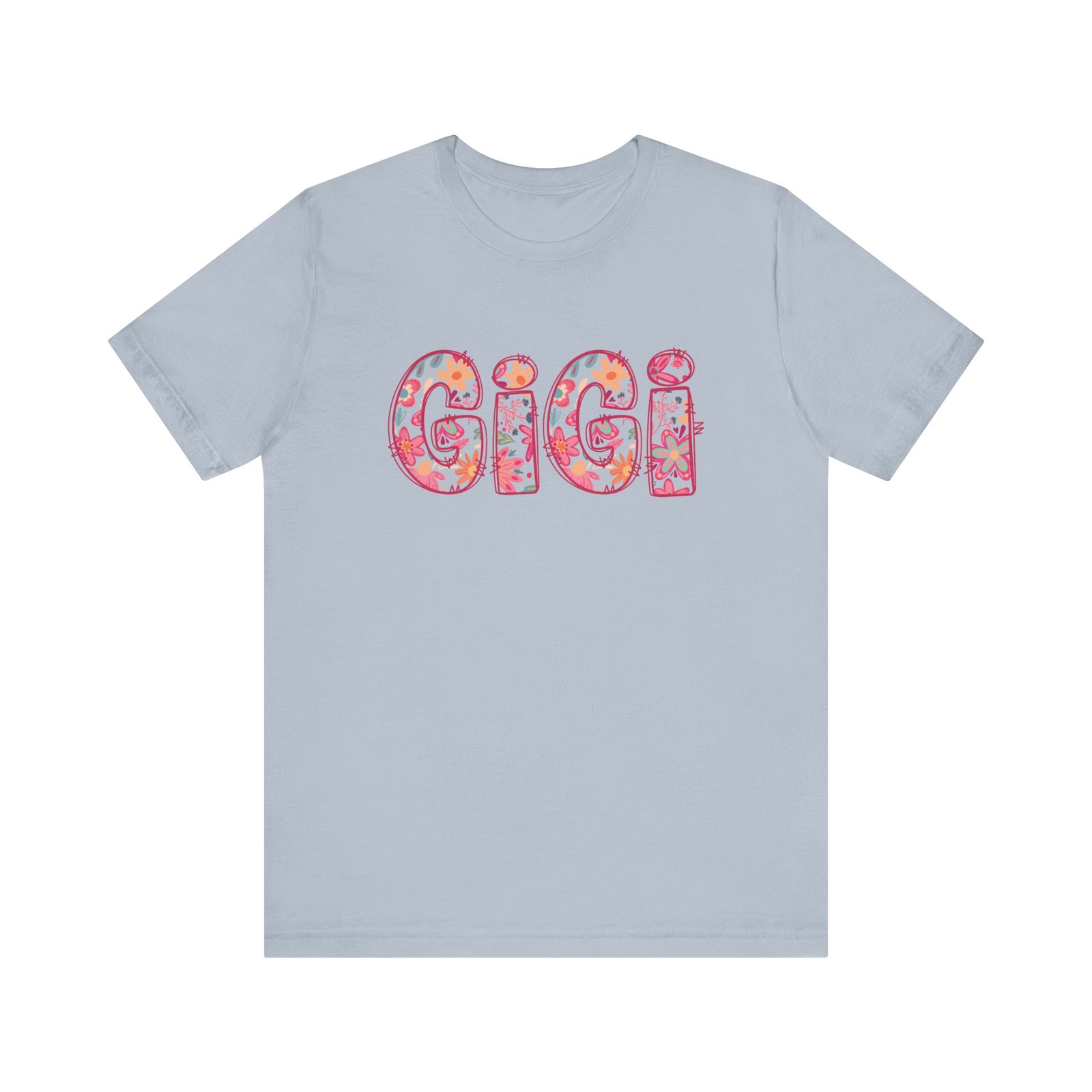Gigi Boho Pink Floral Graphic T‑Shirt Flower Pattern Grandmother Tee