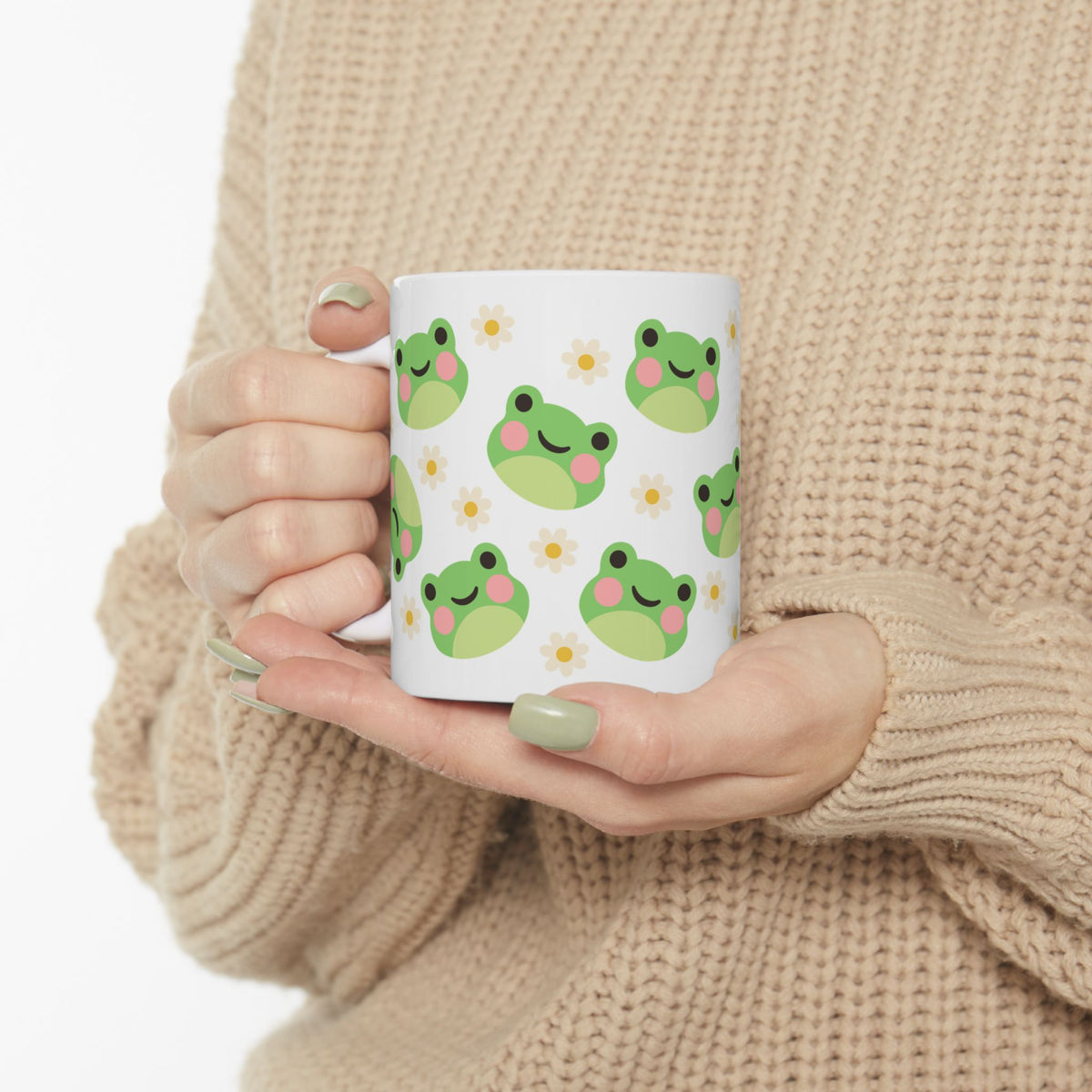 Kawaii Frog Daisy Cute Ceramic Mug Coffee Cup (11oz & 15oz) - Sydney So Sweet