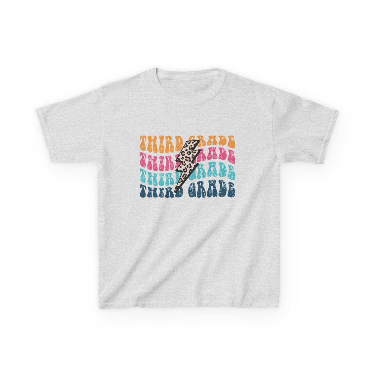 Third Grade Leopard Lightning Graphic Tee Back-to-School 3rd Grade Kids T-Shirt