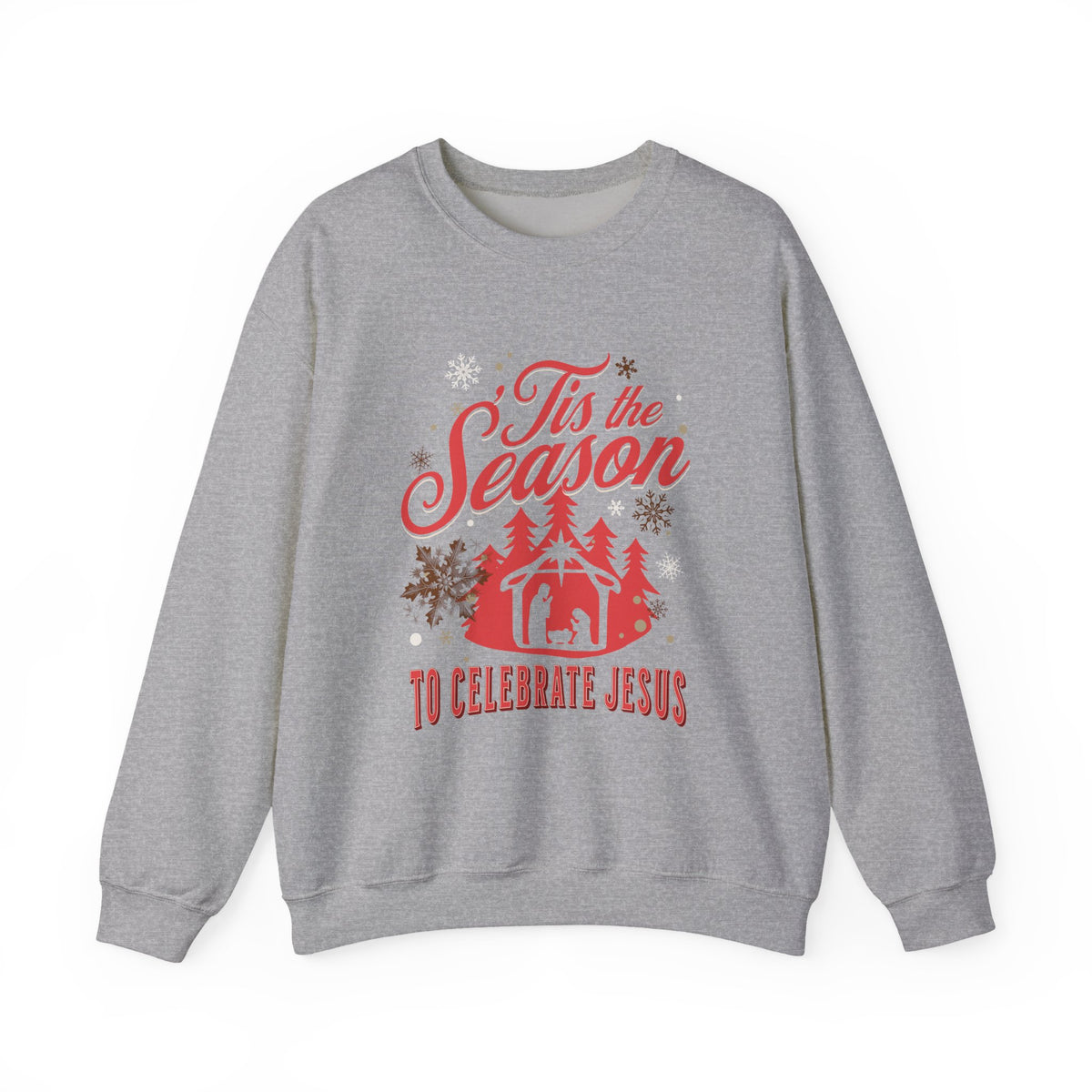 Tis the Season to Celebrate Jesus Christmas Crewneck Unisex Sweatshirt
