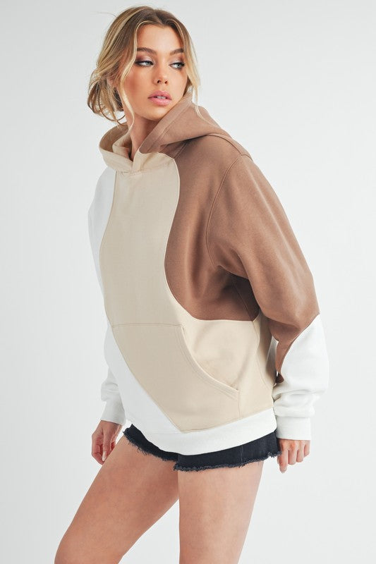 Aemi + Co Color Block Hoodie with Kangaroo Pocket - Sydney So Sweet