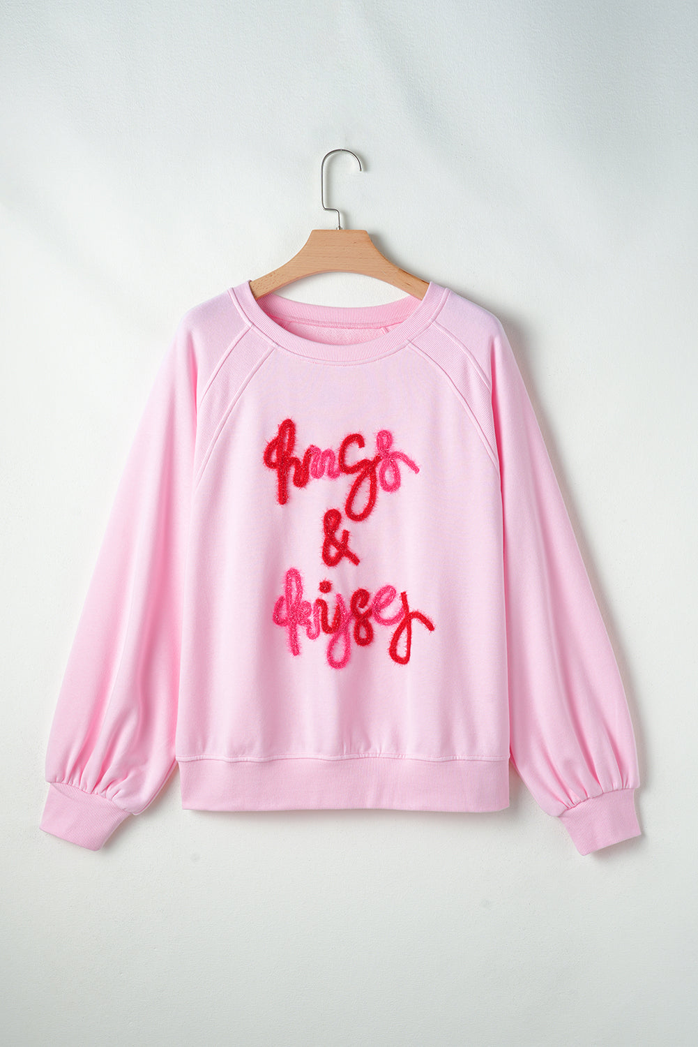 Valentine’s Day HUG AND KISSES Round Neck Sweatshirt - Sydney So Sweet