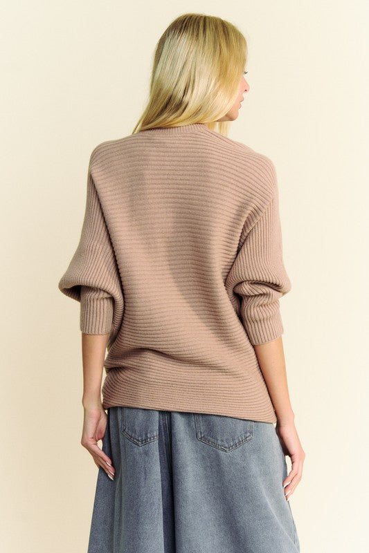 Davi & Dani Round Neck Batwing Sleeve Sweater - Sydney So Sweet