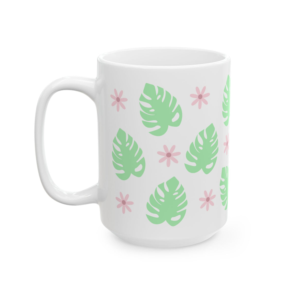 Monstera Plant Cute Ceramic Mug Coffee Cup (11oz & 15oz)