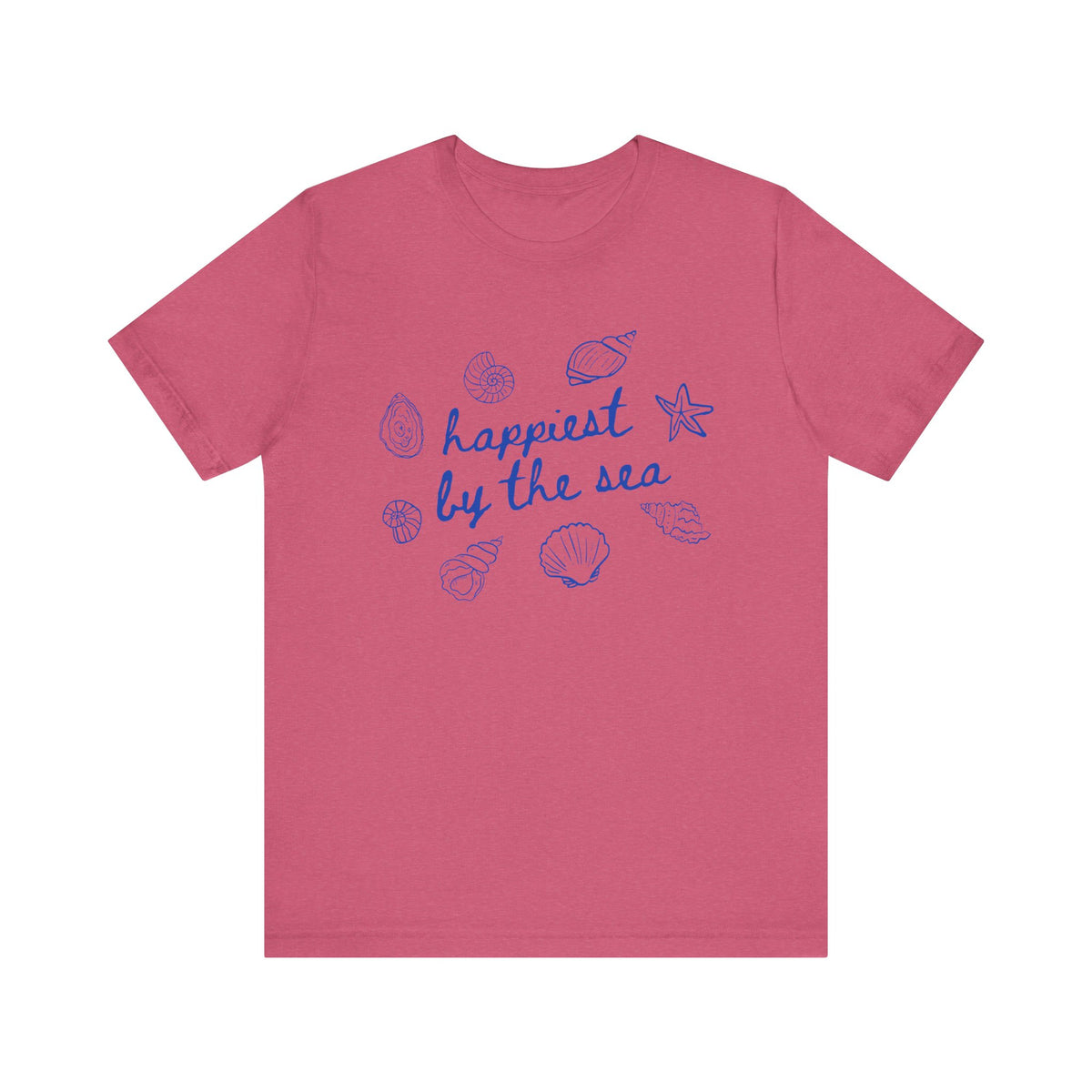 Happiest by the Sea Tee Women's Graphic Nautical Shells Beach T‑Shirt