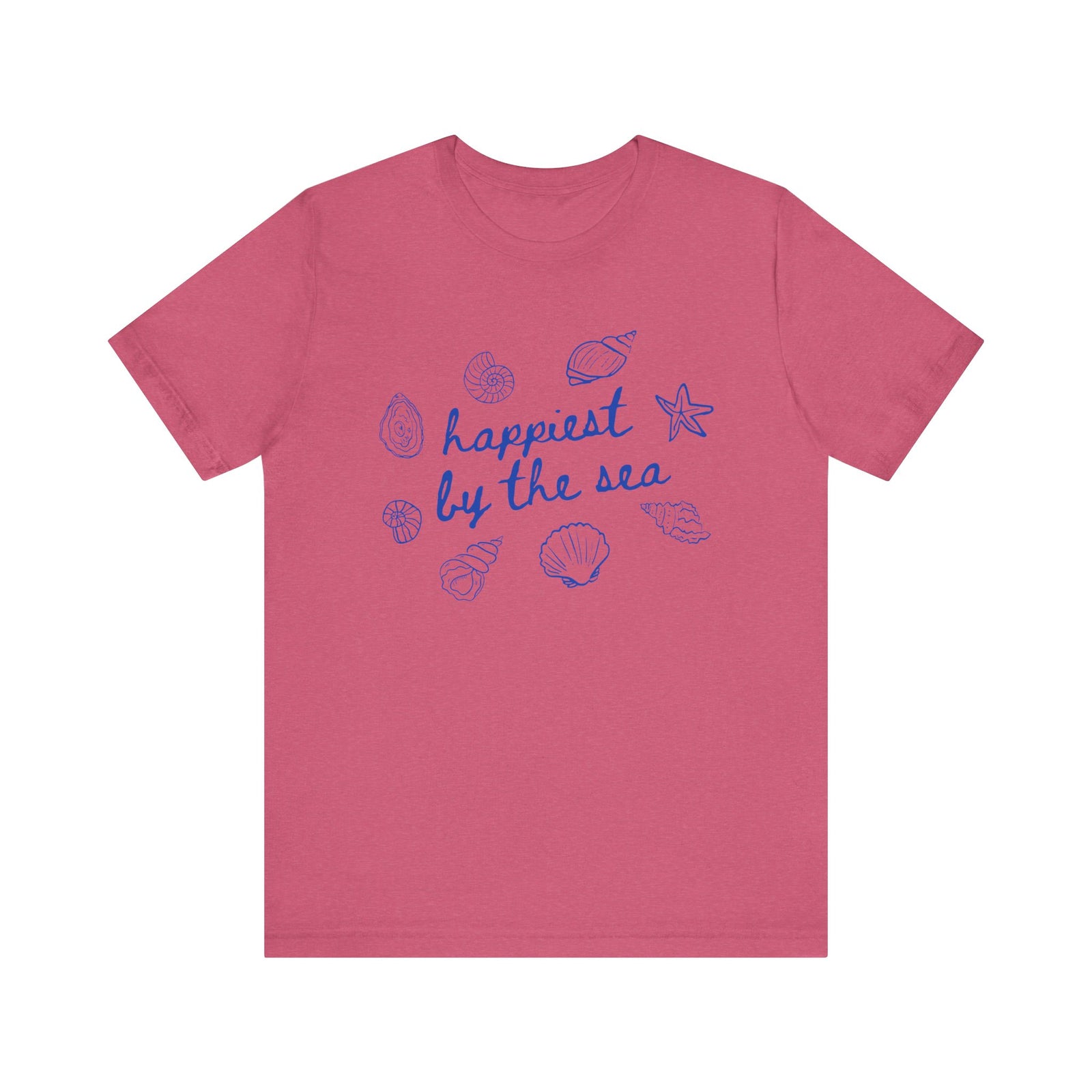 Happiest by the Sea Tee Women's Graphic Nautical Shells Beach T‑Shirt