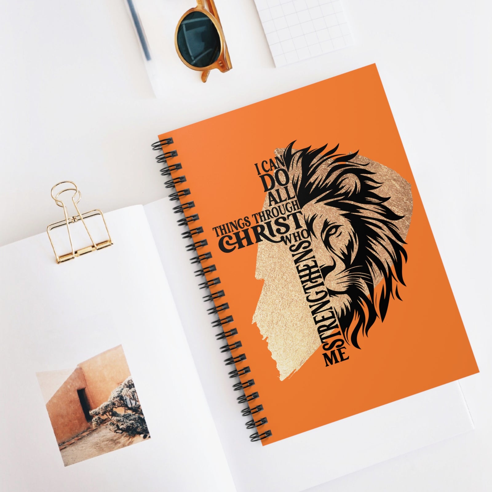I Can Do All Things Through Christ Christian Lion Spiral Notebook Ruled Journal