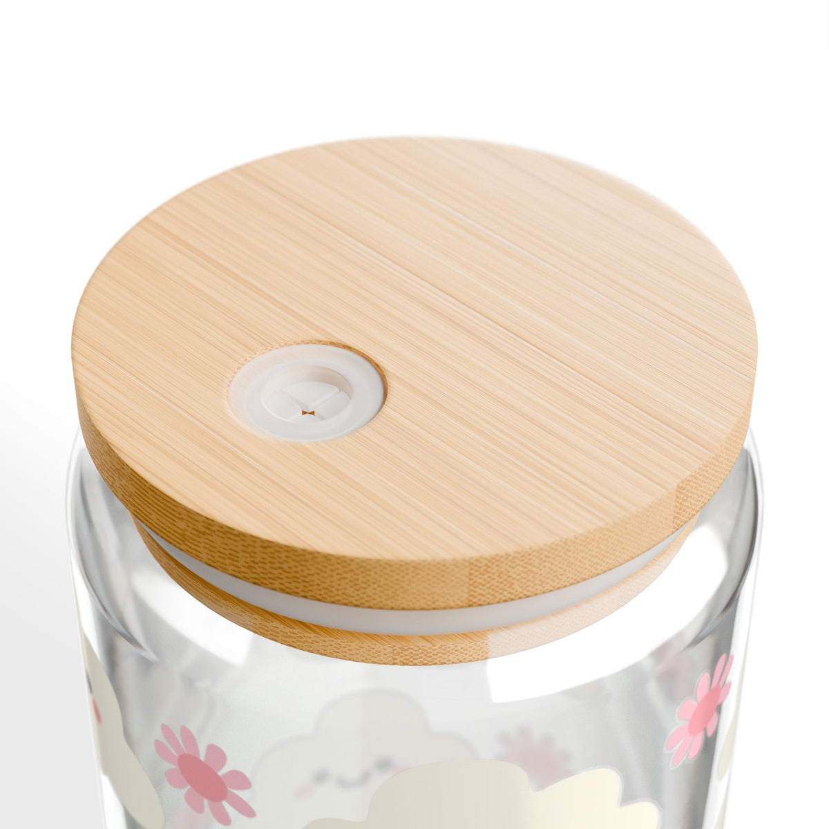 Cute Kawaii Cloud Tumbler Sipper Glass 16oz — Reusable Drink Jar with Lid & Straw