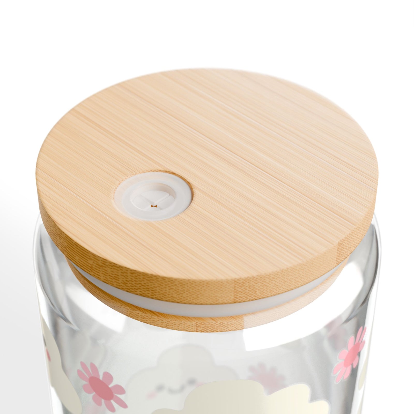 Cute Kawaii Cloud Tumbler Sipper Glass 16oz — Reusable Drink Jar with Lid & Straw