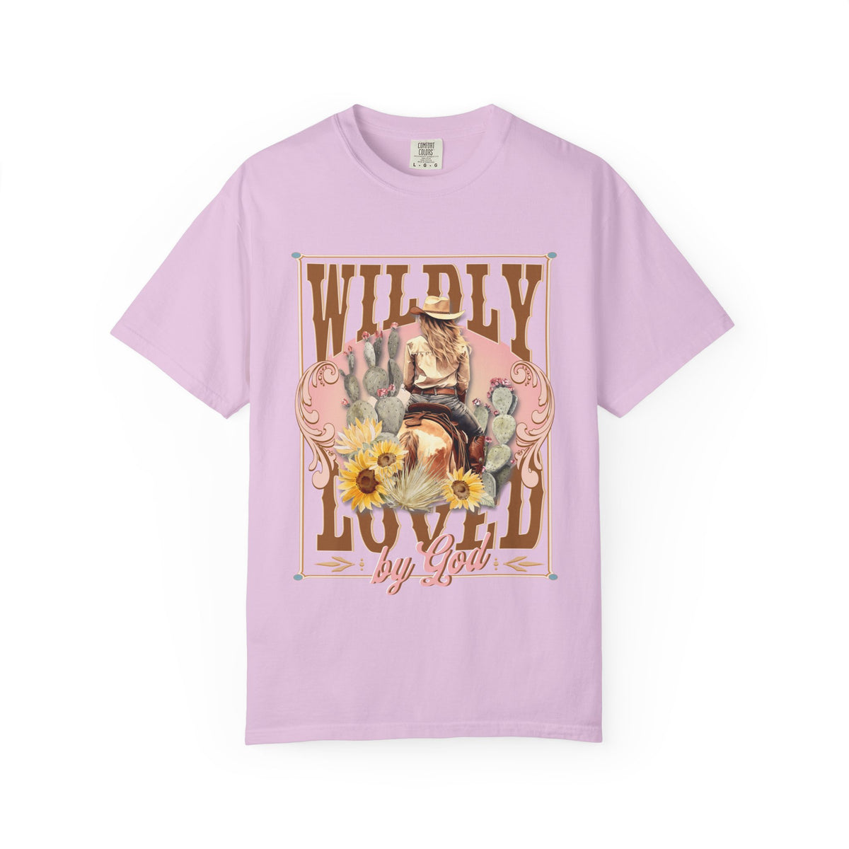 Wildly Loved by God Graphic Tee Vintage Cowgirl Sunflower T-Shirt