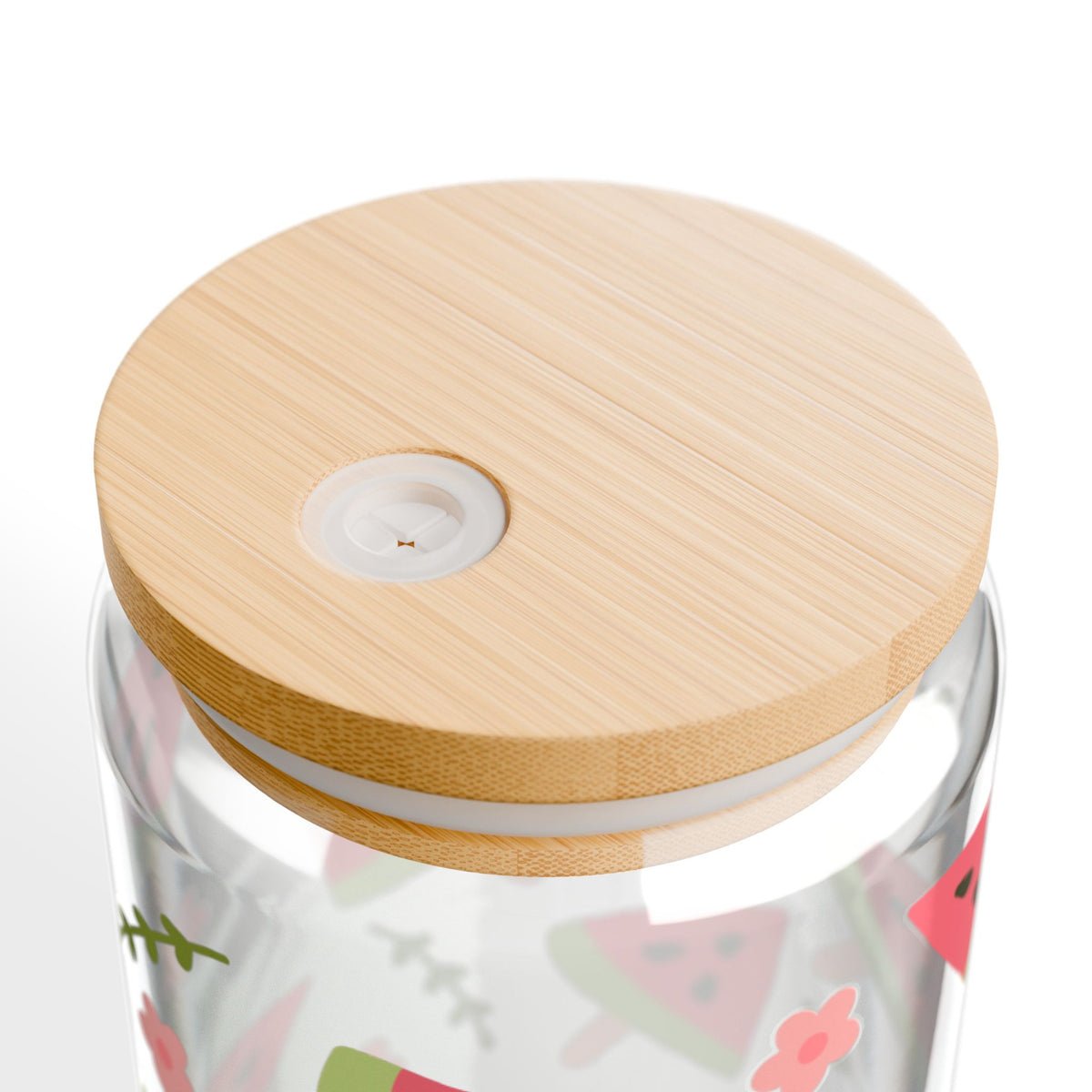 Watermelon Slice Tumbler Sipper Glass 16oz — Reusable Drink Jar with Lid & Straw