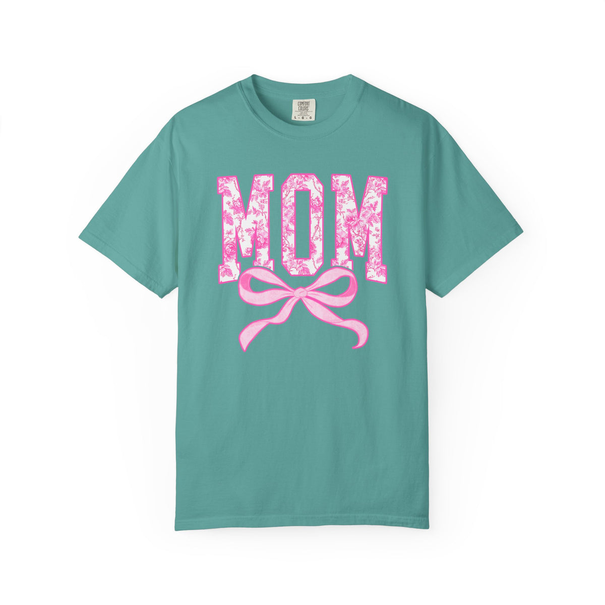 Mom Coquette Pink Toile Bow T-Shirt Cute Mama Graphic Tee