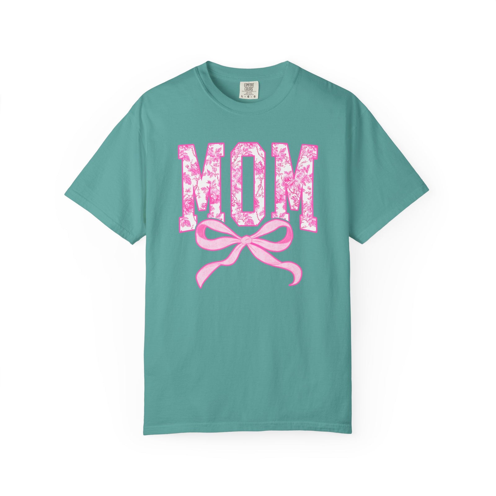 Mom Coquette Pink Toile Bow T-Shirt Cute Mama Graphic Tee