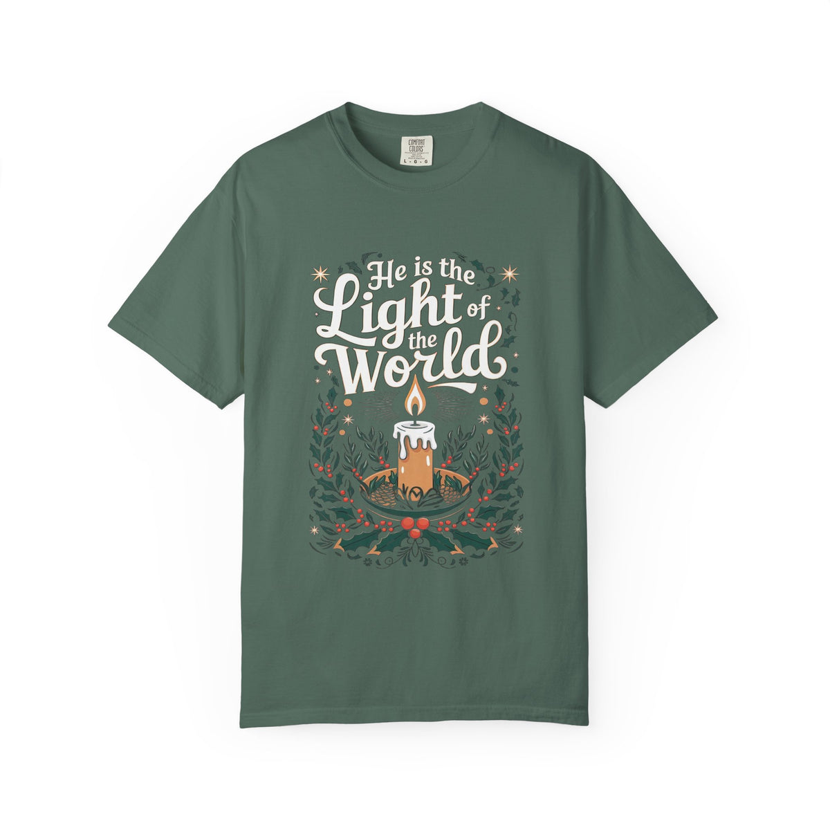He is the Light of the World Christmas T-Shirt Christian Graphic Tee