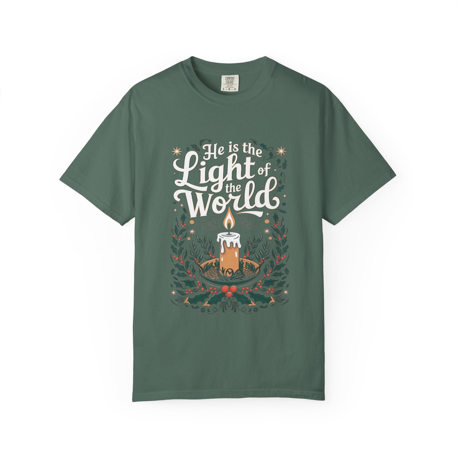 He is the Light of the World Christmas T-Shirt Christian Graphic Tee