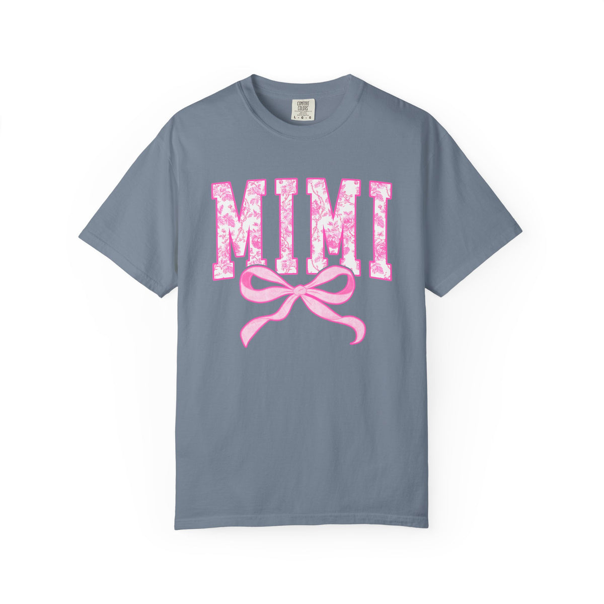 Mimi Coquette Pink Toile Bow T-Shirt Cute Grandmother Graphic Tee