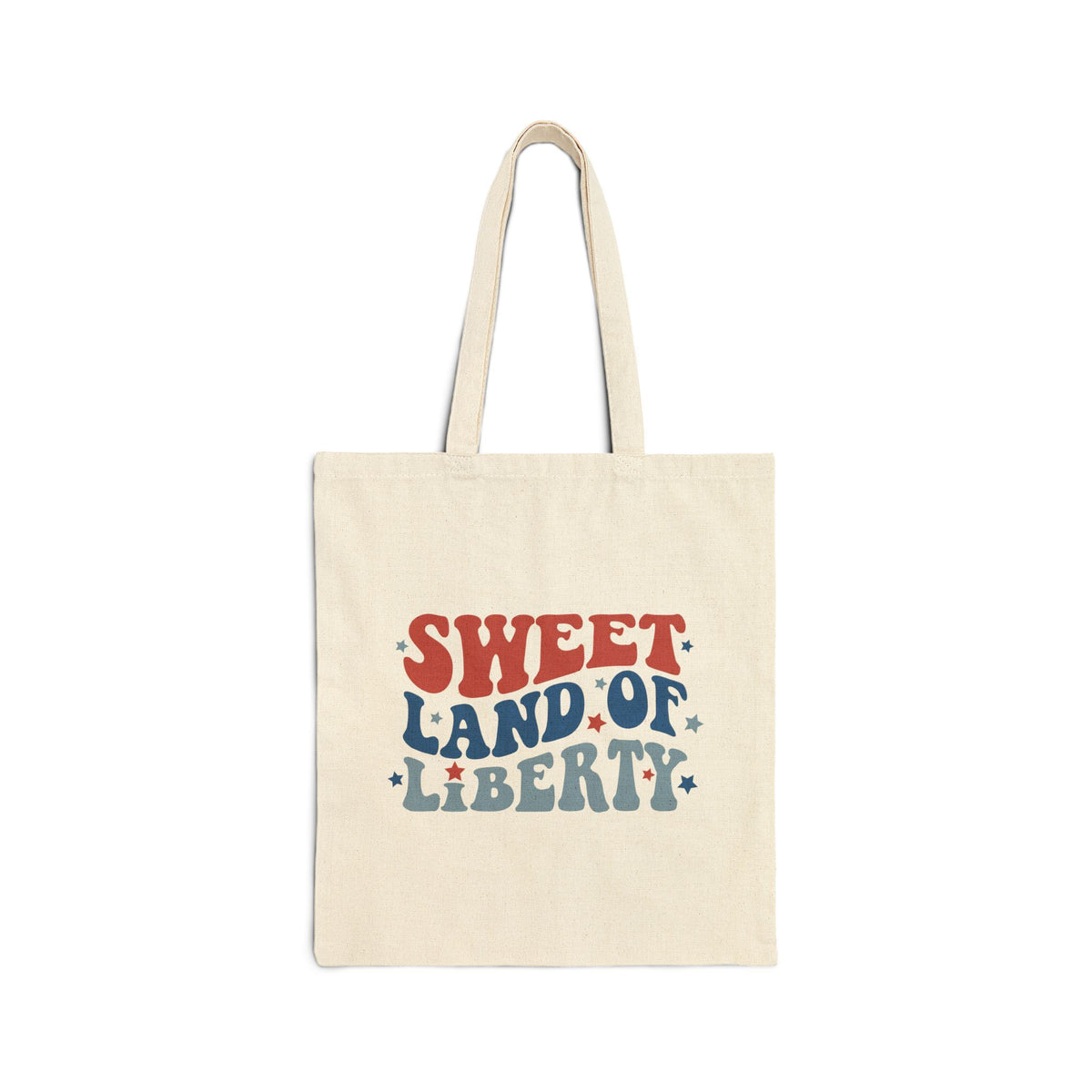 Sweet Land of Liberty Patriotic Cotton Canvas Tote Bag