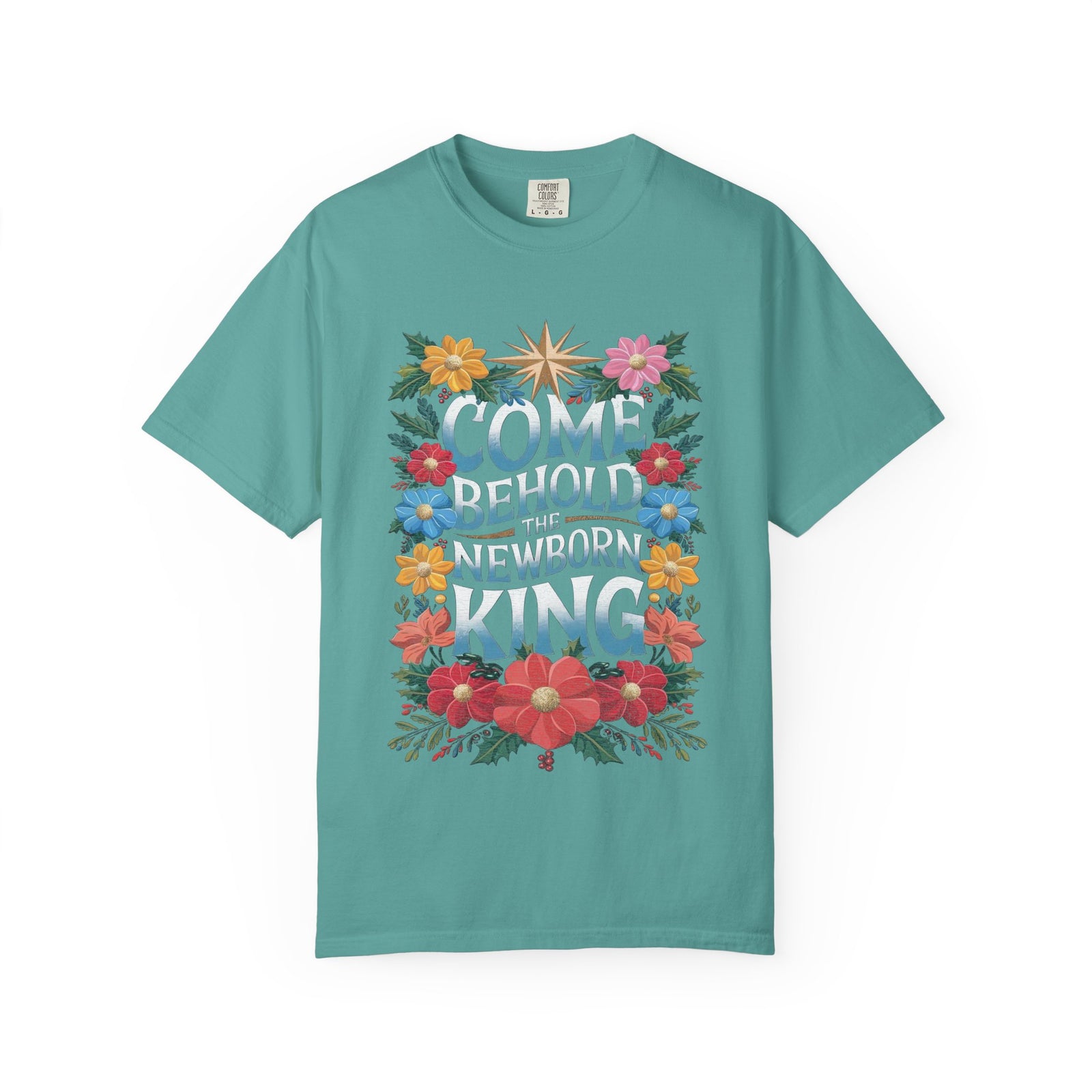 Come & Behold the Newborn King Christmas T-Shirt Christian Graphic Tee