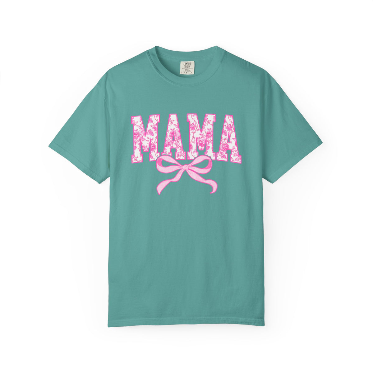 Mama Coquette Pink Toile Bow T-Shirt Cute Mom Graphic Tee