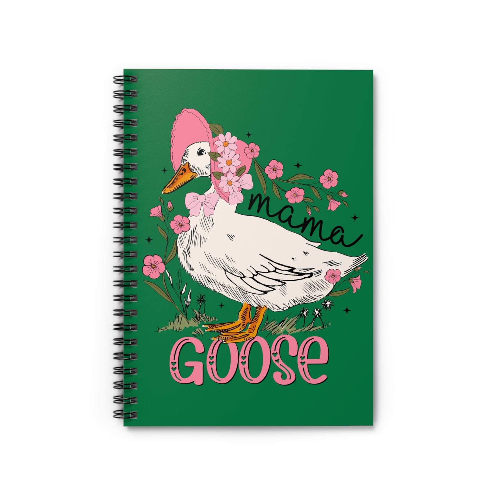 Mama Goose Spiral Ruled Notebook Cute Floral Journal for Moms