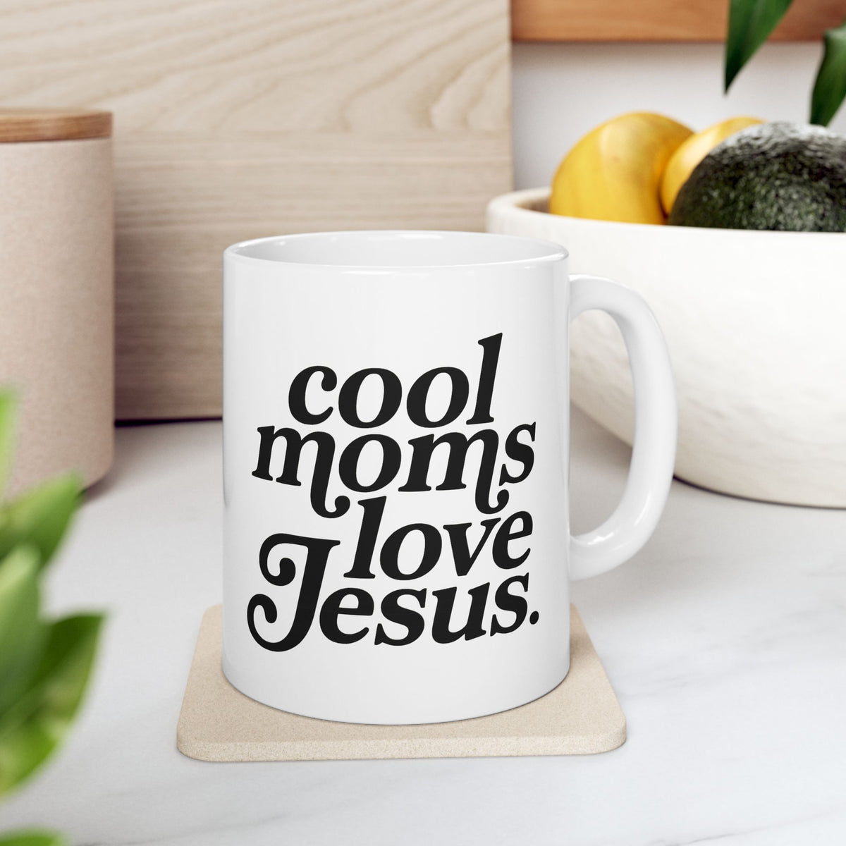 Cool Moms Love Jesus Inspirational Ceramic Mug Coffee Cup (11oz & 15oz)