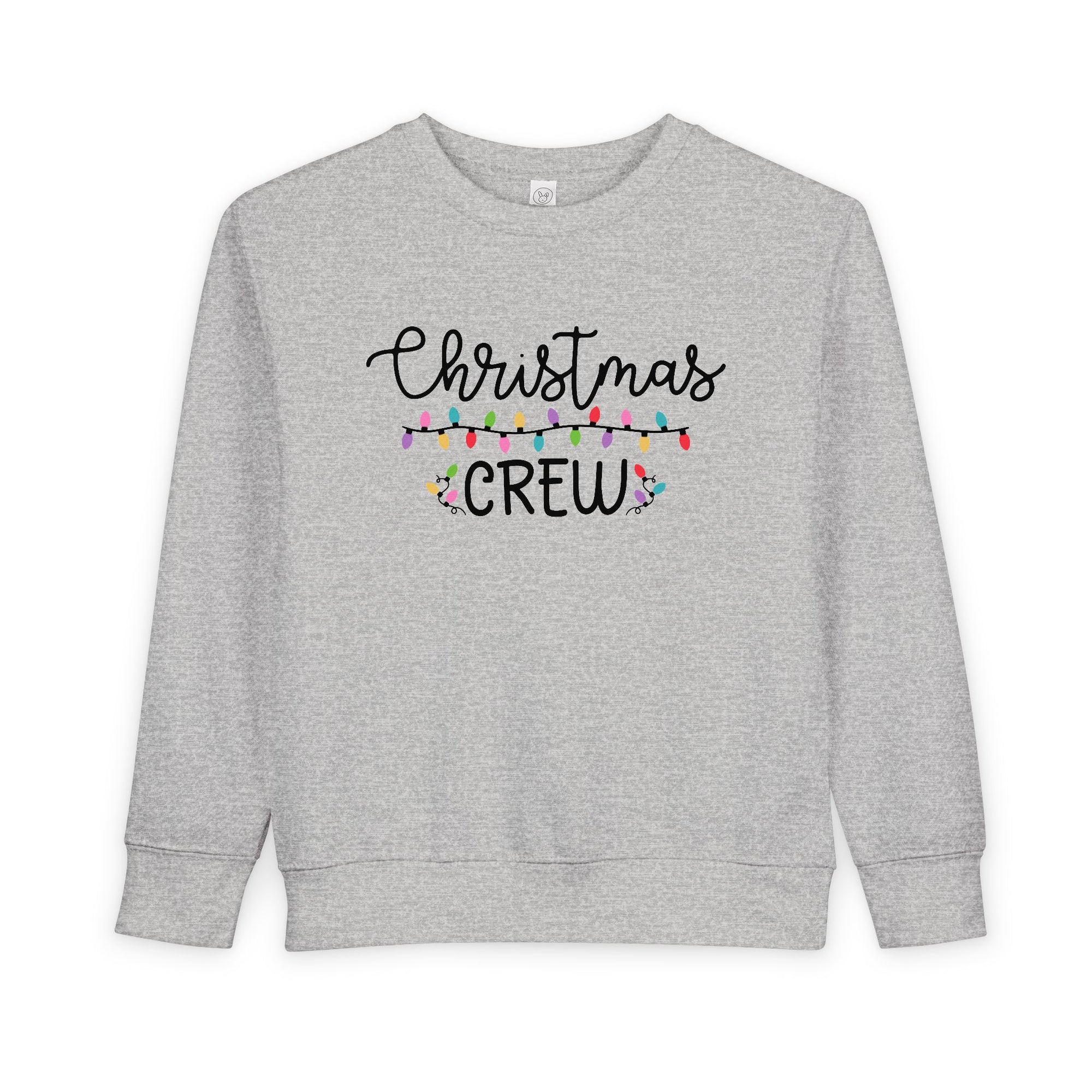 Christmas Crew Toddler Sweatshirt Cute Kids Holiday Pullover with String Lights - Sydney So Sweet