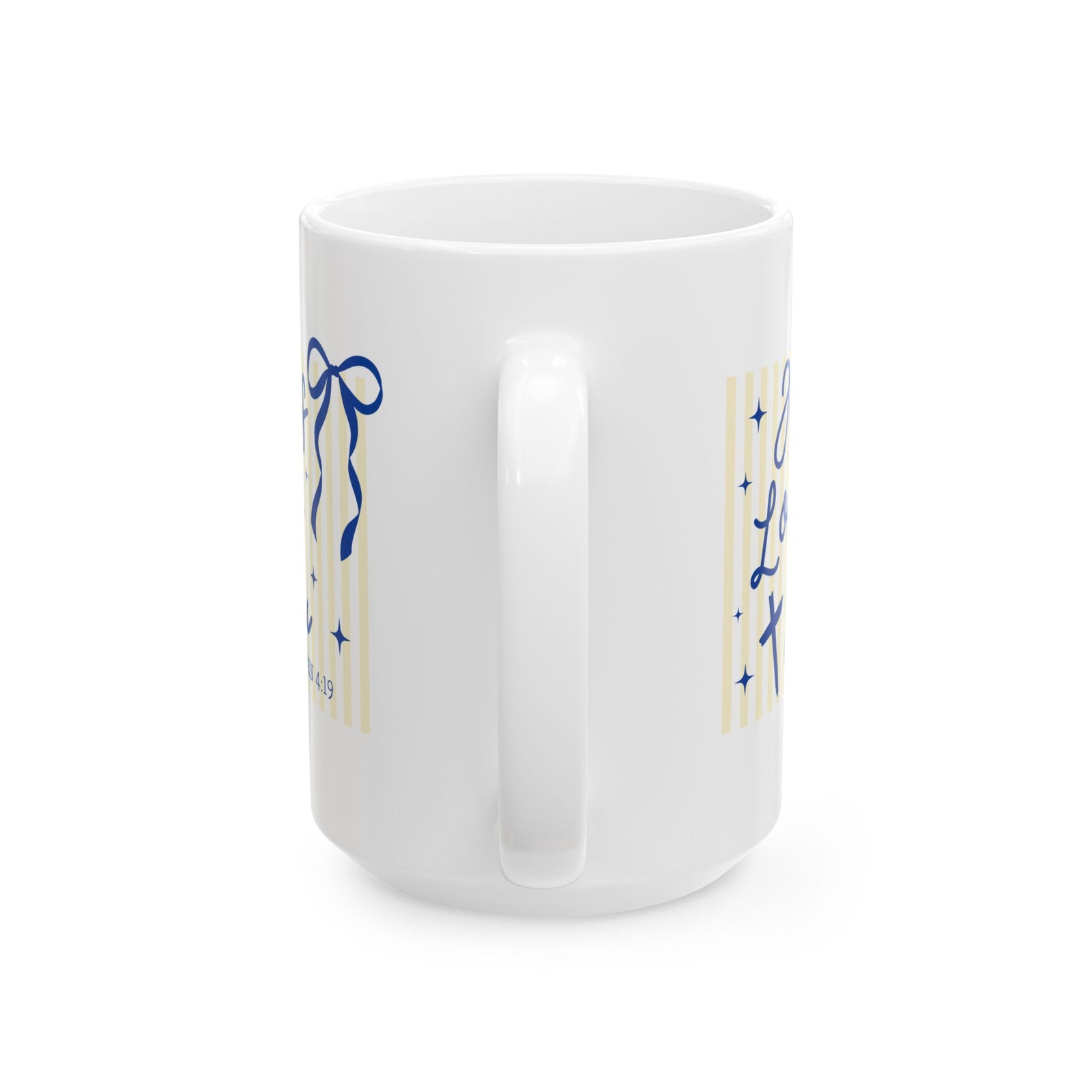 Jesus Loves You Cute Striped Ceramic Mug Coffee Cup (11oz & 15oz)