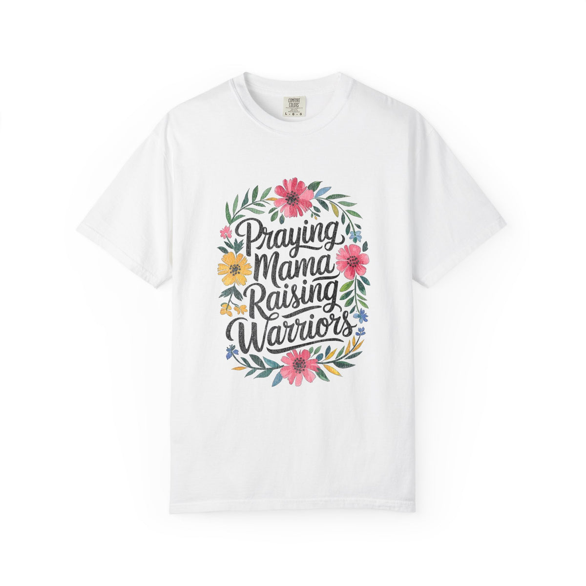 Praying Mama Raising Warriors T-Shirt Cute Floral Mom Graphic Tee