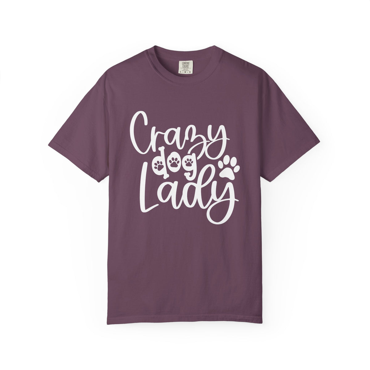 Crazy Dog Lady T-Shirt Paw Print Graphic Tee for Dog Moms