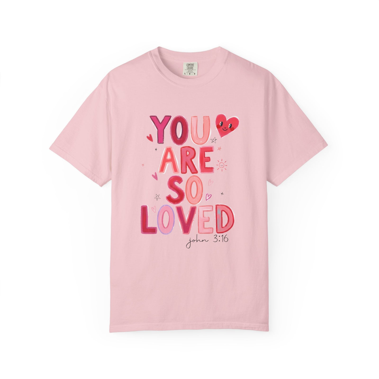 You Are So Loved John 3:16 Valentine's Day Graphic T-Shirt Unisex Short Sleeve Tee - Sydney So Sweet