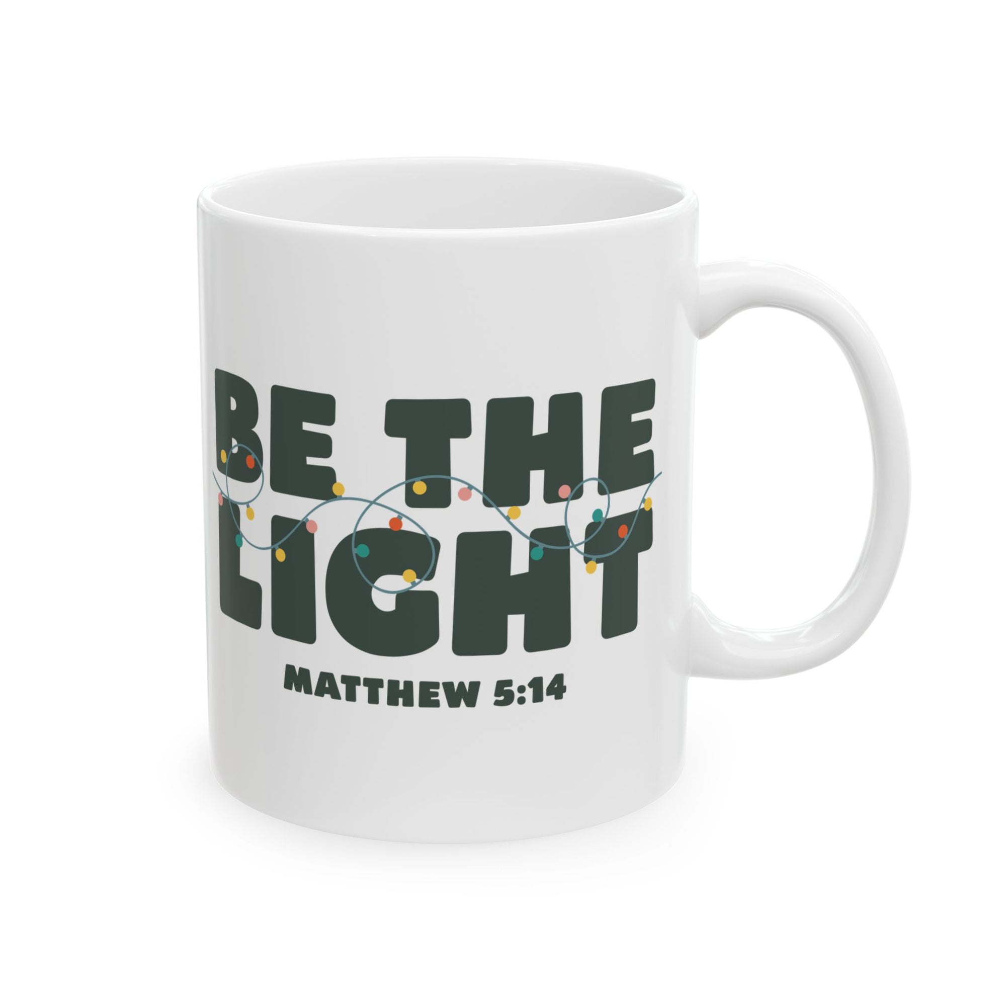 Be the Light Matthew 5:14 Christmas Mug – Holiday Ceramic Coffee Cup - Sydney So Sweet
