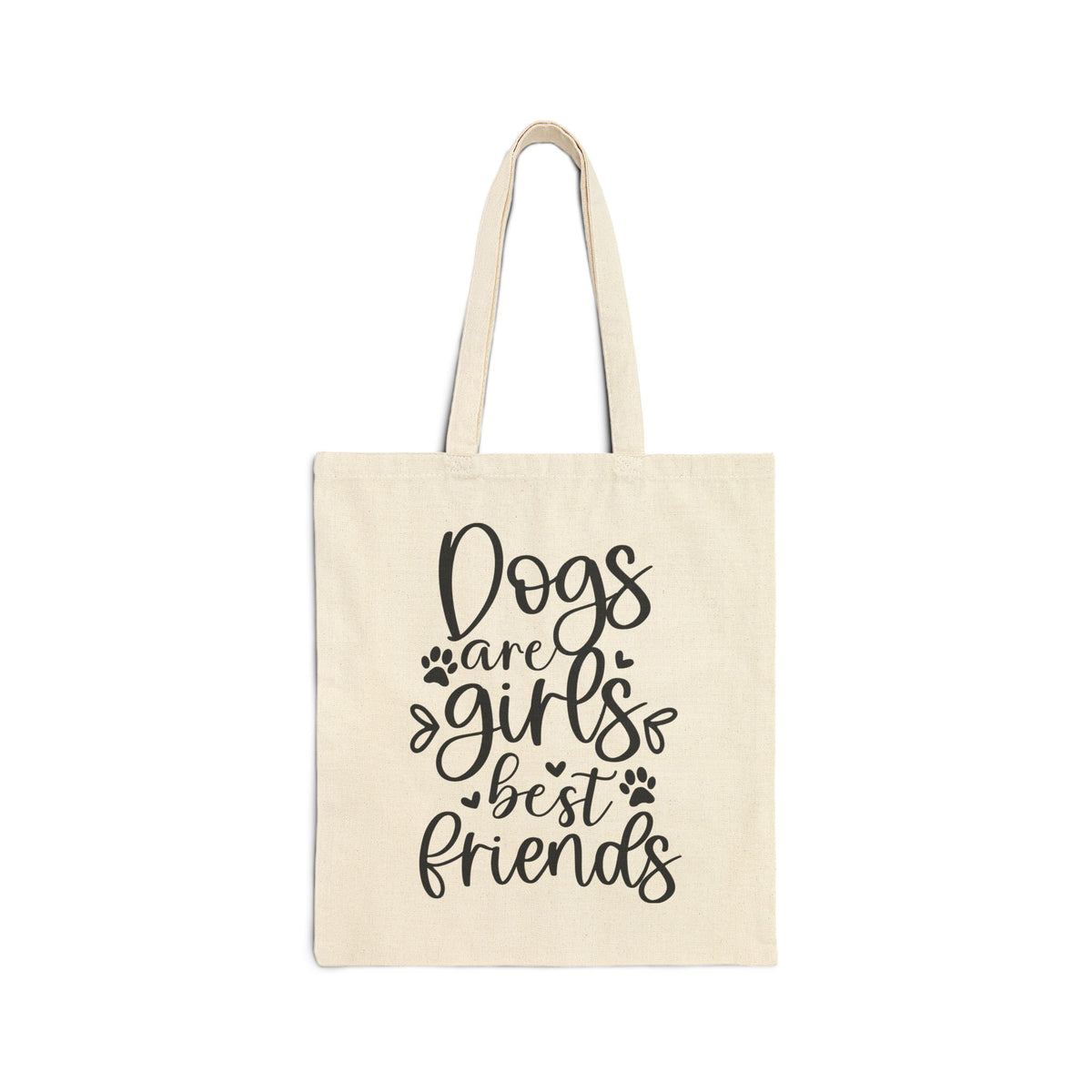 Dogs Are Girls Best Friends Cotton Canvas Tote Cute Dog Lover Grocery Bag