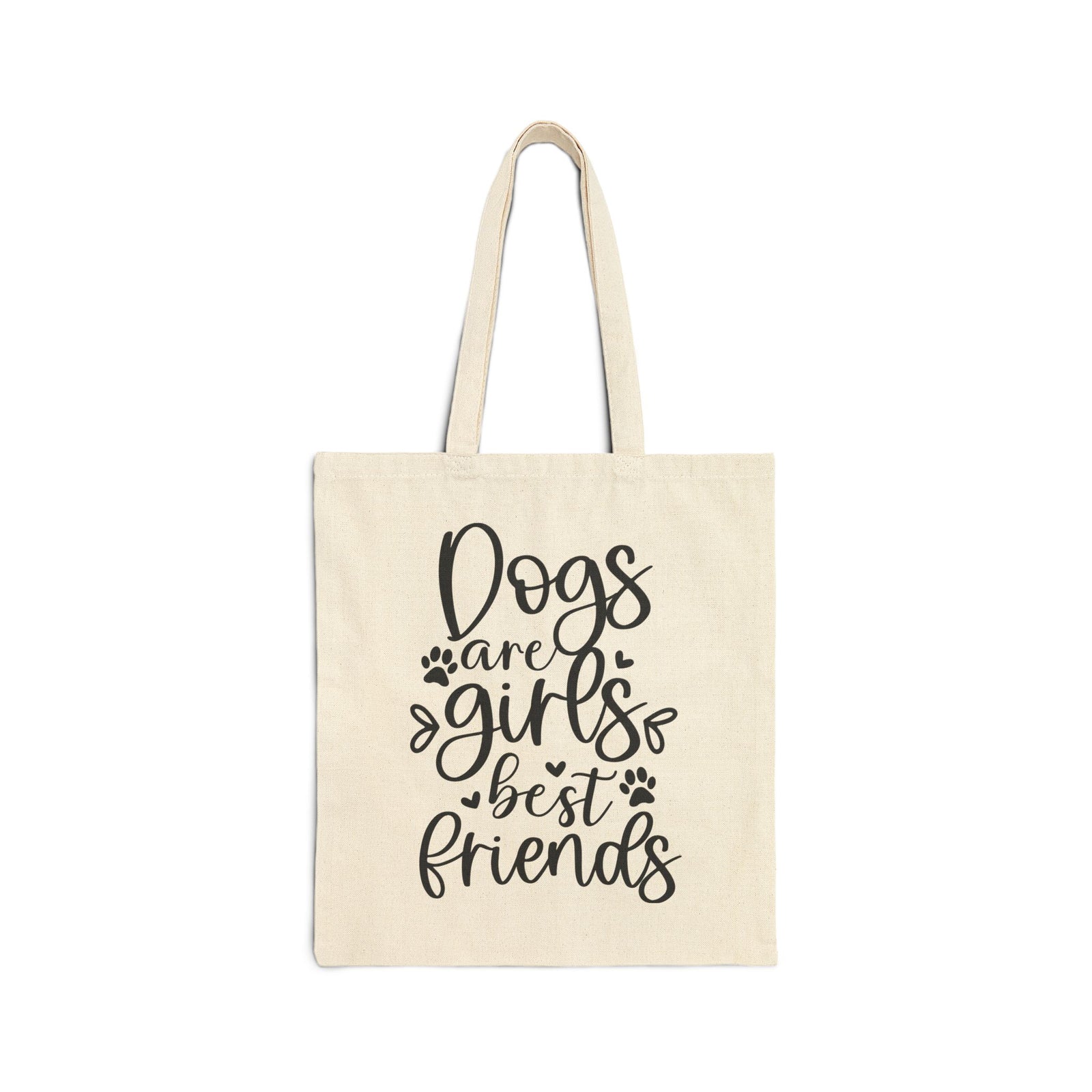 Dogs Are Girls Best Friends Cotton Canvas Tote Cute Dog Lover Grocery Bag